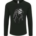 Reggae Music Skull Jamaica Mens Long Sleeve T-Shirt Black