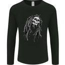 Reggae Music Skull Jamaica Mens Long Sleeve T-Shirt Black