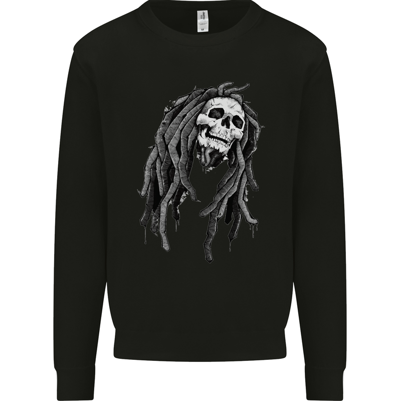 Reggae Music Skull Jamaica Mens Sweatshirt Jumper Black