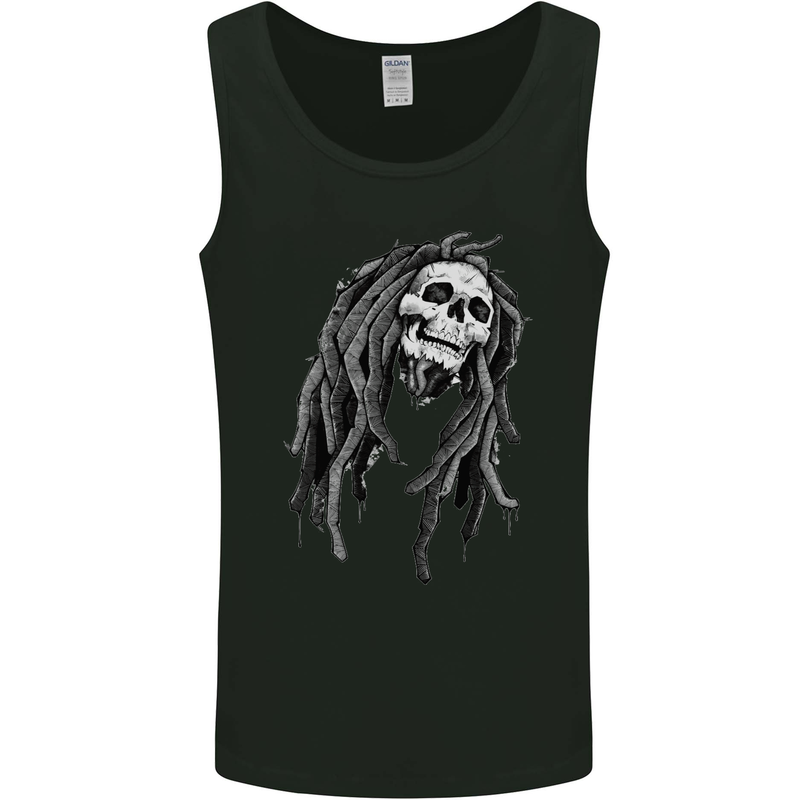 Reggae Music Skull Jamaica Mens Vest Tank Top Black