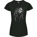 Reggae Music Skull Jamaica Womens Petite Cut T-Shirt Black