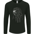 Reggae Music Skull Rastafarian Mens Long Sleeve T-Shirt Black