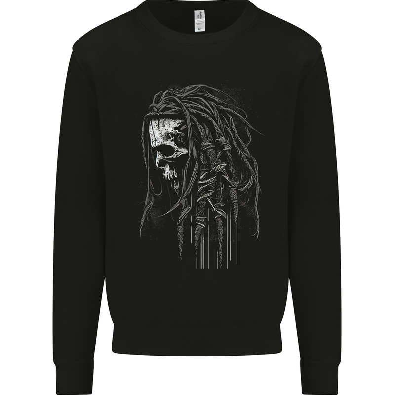 Reggae Music Skull Rastafarian Mens Sweatshirt Jumper Black