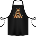 Reindeer Christmas Tree Rudolf Xmas Funny Cotton Apron 100% Organic Black