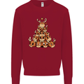 Reindeer Christmas Tree Rudolf Xmas Funny Kids Sweatshirt Jumper Red