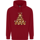 Reindeer Christmas Tree Rudolf Xmas Funny Mens 80% Cotton Hoodie Red
