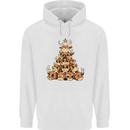 Reindeer Christmas Tree Rudolf Xmas Funny Mens 80% Cotton Hoodie White