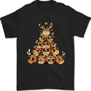 Reindeer Christmas Tree Rudolf Xmas Funny Mens T-Shirt 100% Cotton Black