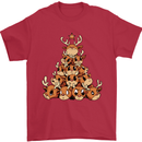 Reindeer Christmas Tree Rudolf Xmas Funny Mens T-Shirt 100% Cotton Red
