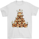 Reindeer Christmas Tree Rudolf Xmas Funny Mens T-Shirt 100% Cotton White