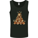 Reindeer Christmas Tree Rudolf Xmas Funny Mens Vest Tank Top Black