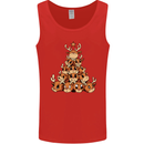 Reindeer Christmas Tree Rudolf Xmas Funny Mens Vest Tank Top Red