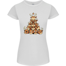 Reindeer Christmas Tree Rudolf Xmas Funny Womens Petite Cut T-Shirt White