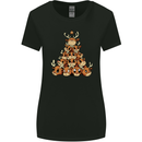 Reindeer Christmas Tree Rudolf Xmas Funny Womens Wider Cut T-Shirt Black