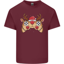 Reindeer Joypad Christmas Gaming Gamer Mens Cotton T-Shirt Tee Top Maroon