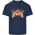 Reindeer Joypad Christmas Gaming Gamer Mens Cotton T-Shirt Tee Top Navy Blue