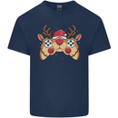 Reindeer Joypad Christmas Gaming Gamer Mens Cotton T-Shirt Tee Top Navy Blue