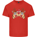 Reindeer Joypad Christmas Gaming Gamer Mens Cotton T-Shirt Tee Top Red