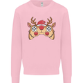 Reindeer Joypad Christmas Gaming Gamer Mens Sweatshirt Jumper Light Pink