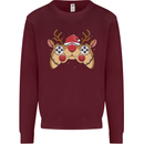 Reindeer Joypad Christmas Gaming Gamer Mens Sweatshirt Jumper Maroon