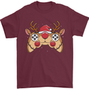 Reindeer Joypad Christmas Gaming Gamer Mens T-Shirt 100% Cotton Maroon