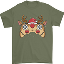 Reindeer Joypad Christmas Gaming Gamer Mens T-Shirt 100% Cotton Military Green