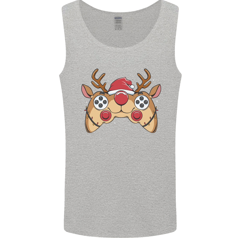 Reindeer Joypad Christmas Gaming Gamer Mens Vest Tank Top Sports Grey