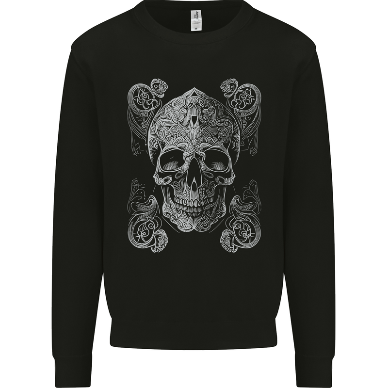Religious Skull Pope Rock Music Heavy Metal Mens Sweatshirt Jumper Black