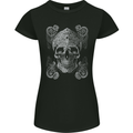 Religious Skull Pope Rock Music Heavy Metal Womens Petite Cut T-Shirt Black
