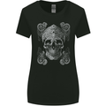 Religious Skull Pope Rock Music Heavy Metal Womens Wider Cut T-Shirt Black