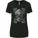 Religious Skull Pope Rock Music Heavy Metal Womens Wider Cut T-Shirt Black