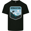 Republic of Cool Skiing Skier Ski Mens Cotton T-Shirt Tee Top Black