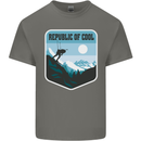 Republic of Cool Skiing Skier Ski Mens Cotton T-Shirt Tee Top Charcoal