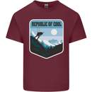 Republic of Cool Skiing Skier Ski Mens Cotton T-Shirt Tee Top Maroon