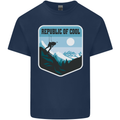 Republic of Cool Skiing Skier Ski Mens Cotton T-Shirt Tee Top Navy Blue
