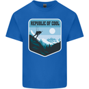 Republic of Cool Skiing Skier Ski Mens Cotton T-Shirt Tee Top Royal Blue