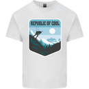 Republic of Cool Skiing Skier Ski Mens Cotton T-Shirt Tee Top White