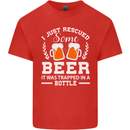 Rescued Some Beer Funny Alcohol Larger Mens Cotton T-Shirt Tee Top Red