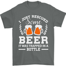 Rescued Some Beer Funny Alcohol Larger Mens T-Shirt 100% Cotton Charcoal