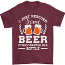 Rescued Some Beer Funny Alcohol Larger Mens T-Shirt 100% Cotton Maroon