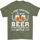 Rescued Some Beer Funny Alcohol Larger Mens T-Shirt 100% Cotton Military Green
