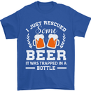 Rescued Some Beer Funny Alcohol Larger Mens T-Shirt 100% Cotton Royal Blue