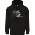 Resting Pitbull Dog Childrens Kids Hoodie Black