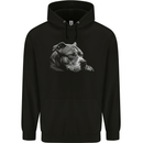 Resting Pitbull Dog Mens 80% Cotton Hoodie Black