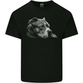 Resting Pitbull Dog Mens Cotton T-Shirt Tee Top Black