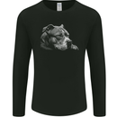 Resting Pitbull Dog Mens Long Sleeve T-Shirt Black