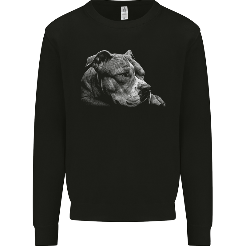 Resting Pitbull Dog Mens Sweatshirt Jumper Black