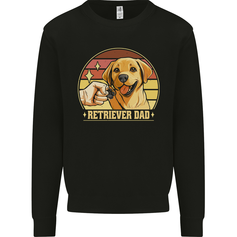 Retriever Dad Funny Fathers Day Dog Mens Sweatshirt Jumper Black