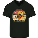 Retriever Dad Funny Fathers Day Dog Mens V-Neck Cotton T-Shirt Black