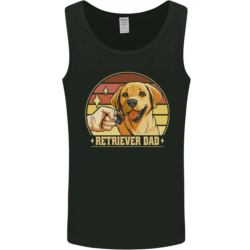 Retriever Dad Funny Fathers Day Dog Mens Vest Tank Top Black